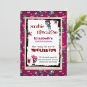 Zombie Apokalypse ThemenGeburtstagsparty Einladung (Stehend Vorderseite)