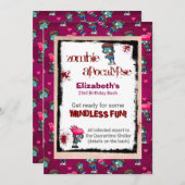 Zombie Apokalypse ThemenGeburtstagsparty Einladung (Vorne/Hinten)