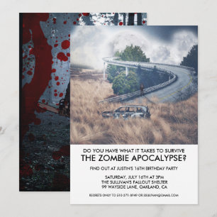 Zombie-Apokalypse Überleben Party Einladung