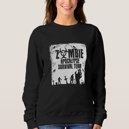 Zombie Apokalypse Überleben Team Prepper Prepping Sweatshirt (Vorderseite)