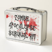 Zombie Apokalypse Überlebenskit Blutplättchen Metall Lunch Box (Rückseite)