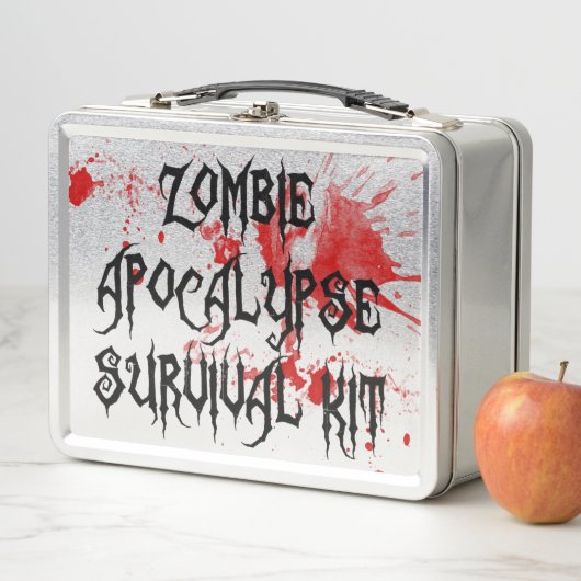 Zombie Apokalypse Überlebenskit Blutplättchen Metall Lunch Box (Beispiel)