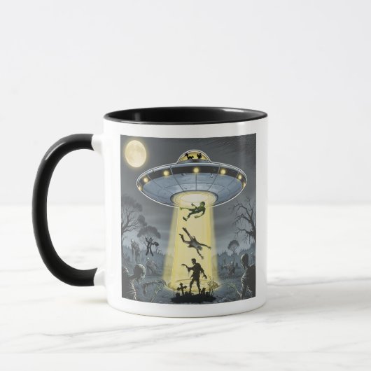 Zombie Apokalypse ufo Entführung Tasse Kaffeetasse (Links)