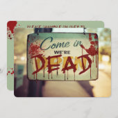 Zombie-Apokalypse Wir sind tot im Retro-Zeichen Ha Einladung (Vorne/Hinten)