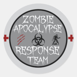 Zombie-Apokalypsewarteteam Runder Aufkleber
