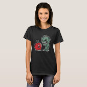 Zombie Apple - Funny Spooky Zombie Halloween Lover T-Shirt (Vorne ganz)