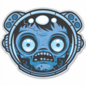 Zombie Astronaut Aufkleber (Vorderseite)