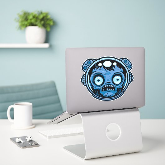 Zombie Astronaut Aufkleber (Laptop auf Schreibtisch)