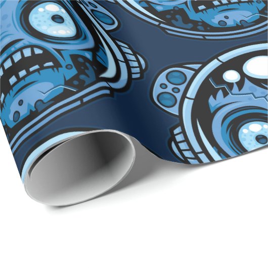 Zombie Astronaut Geschenkpapier (Rolleneckpunkt)