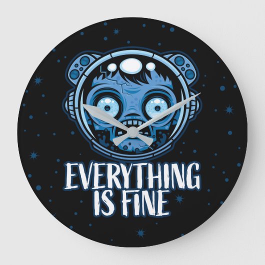 Zombie Astronaut ist gut Große Wanduhr (Vorderseite)