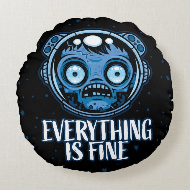 Zombie Astronaut ist gut Rundes Kissen (Vorderseite)