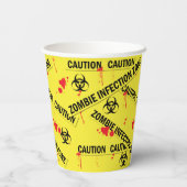 Zombie Attack Vorsicht Tape Bloody Halloween Pappbecher (Rückseite)