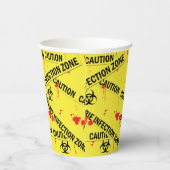 Zombie Attack Vorsicht Tape Bloody Halloween Pappbecher (Rechts)