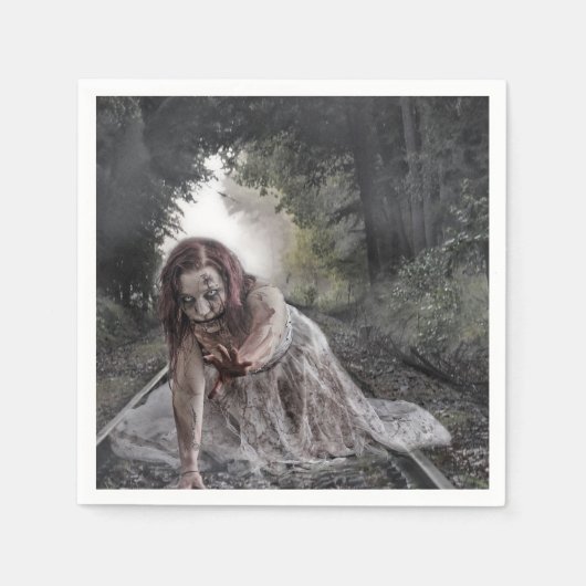 Zombie auf den Spuren Serviette (Vorderseite)