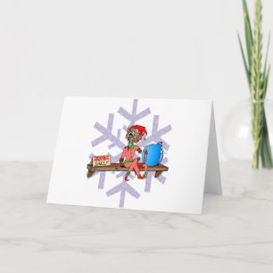 Zombie auf einem Schelf Feiertagskarte