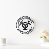 Zombie-Ausbruch-Warteteam (Biogefährdung) Runde Wanduhr (Zuhause)