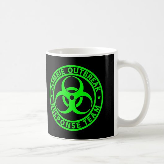 Zombie-Ausbruch-Warteteam-Neon-Grün Kaffeetasse (Rechts)
