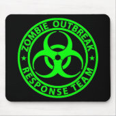 Zombie-Ausbruch-Warteteam-Neon-Grün Mousepad (Vorne)