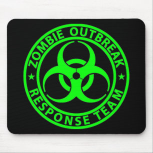 Zombie-Ausbruch-Warteteam-Neon-Grün Mousepad
