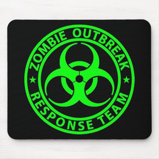 Zombie-Ausbruch-Warteteam-Neon-Grün Mousepad (Vorne)