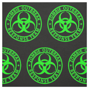 Zombie-Ausbruch-Warteteam-Neon-Grün Stoff