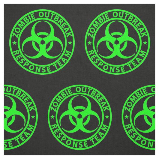Zombie-Ausbruch-Warteteam-Neon-Grün Stoff (Muster)