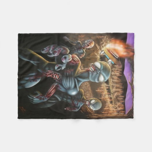 Zombie-Außerirdischen Fleecedecke (Vorderseite (Horizontal))