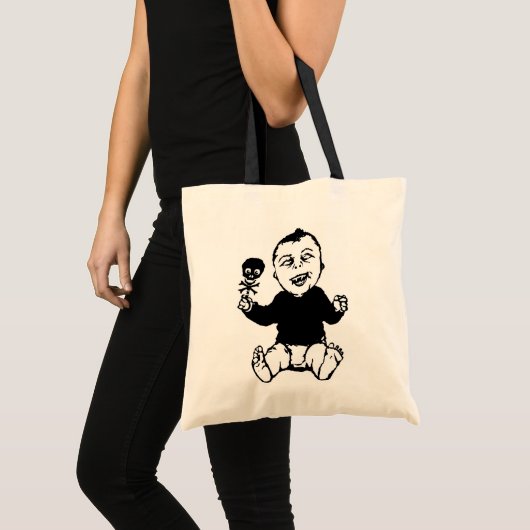 Zombie-Baby, das Schädel-Geklapper-Tasche hält Tragetasche (Vorderseite (Produkt))