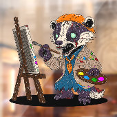 Zombie Badger Artist Fensteraufkleber (Blatt 2)