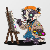 Zombie Badger Artist Fensteraufkleber (Blatt)