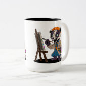 Zombie Badger Artist Zweifarbige Tasse (VorderseiteRechts)