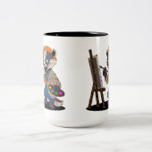 Zombie Badger Artist Zweifarbige Tasse (Mittel)