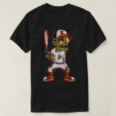 Zombie Baseball Halloween Trick oder Behandlung T-Shirt (Design vorne)