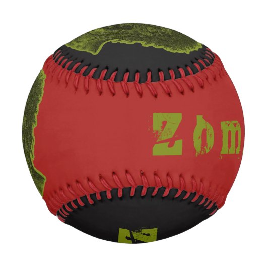 Zombie-Baseball - Rot und Schwarz Grün Baseball (Vorderseite)