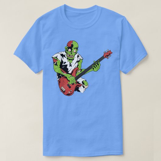 Zombie Bass Guitar Lazy Halloween Kostümmusik Mu T-Shirt (Design vorne)