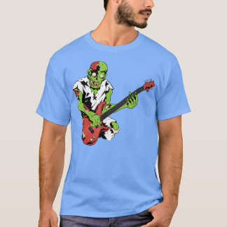 Zombie Bass Guitar Lazy Halloween Kostümmusik Mu T-Shirt
