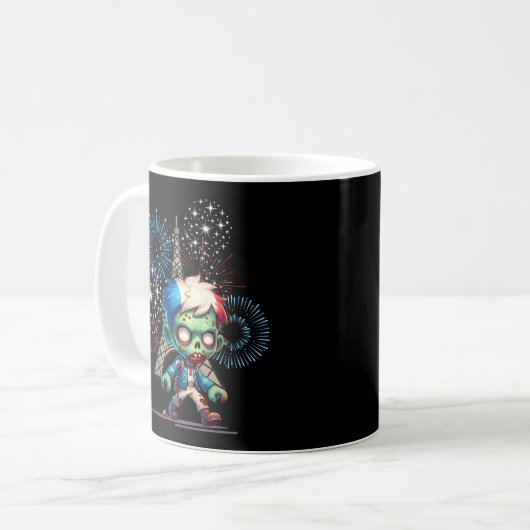 Zombie Bastille Day Kaffeetasse (Vorderseite Links)