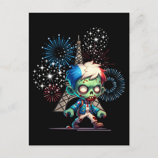 Zombie Bastille Day Postkarte (Vorderseite)