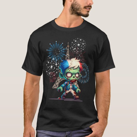 Zombie Bastille Day T-Shirt (Vorderseite)