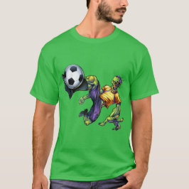 Zombie Beängstigend Halloween Fußball-Spieler Männ T-Shirt