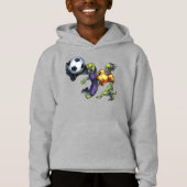 Zombie Beängstigend Halloween Soccer Player Boy's Hoodie (Vorderseite)