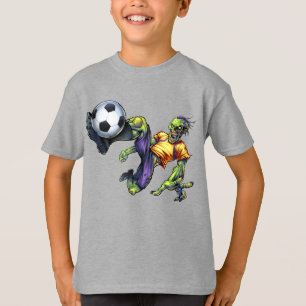 Zombie Beängstigend Halloween Soccer Player Boy's T-Shirt