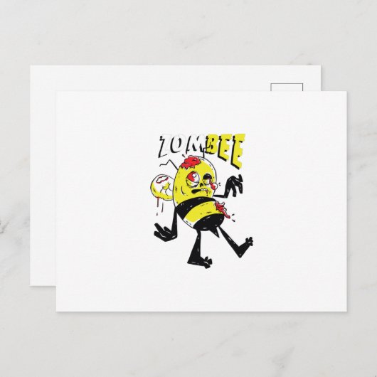 Zombie Bee Postkarte (Vorne/Hinten)