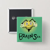 Zombie Bee/Zom-BEE - BRAINS. Button (Vorne & Hinten)