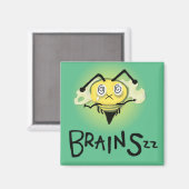 Zombie Bee/Zom-BEE - BRAINS. Magnet (Vorderseite/Rückseite)