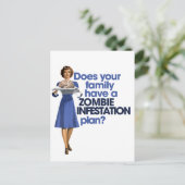 Zombie-Befall-Plan Postkarte (Stehend Vorderseite)