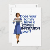 Zombie-Befall-Plan Postkarte (Vorne/Hinten)