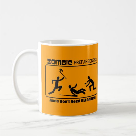Zombie-Bereitschafts-Axt-Umladen-Entwurf Kaffeetasse (Links)