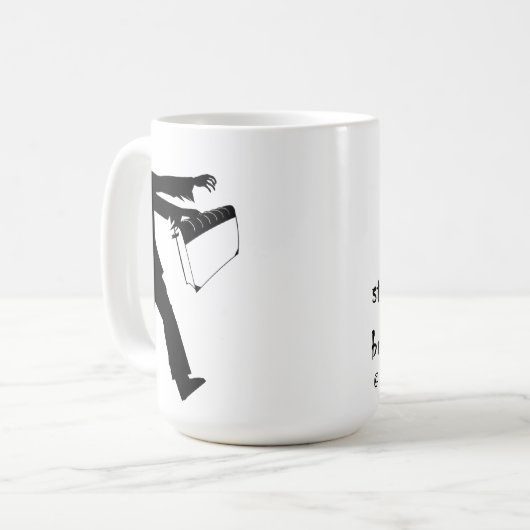 Zombie-Bibliothekar-Tasse Kaffeetasse (Vorderseite Links)