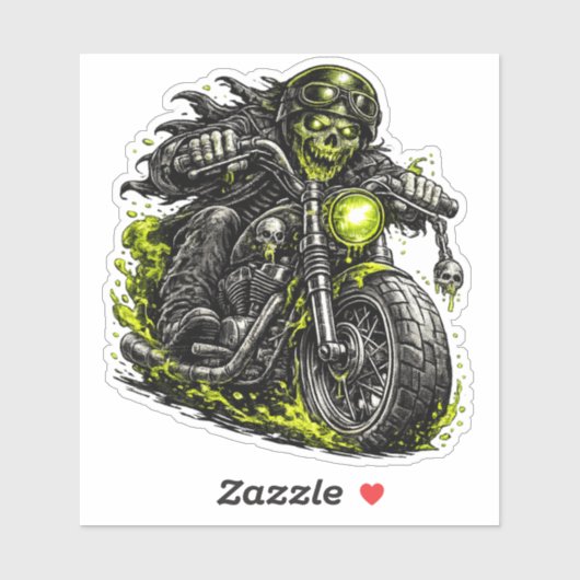 Zombie-Biker-Motorrad Aufkleber (Blatt)